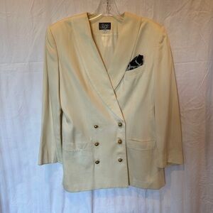 Cream Tailored Double Breasted Blazer